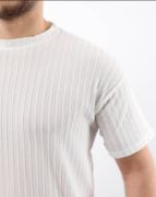 Erkek Kısa Kollu örgü Kumaş Bisiklet Yaka T-shirt resmi